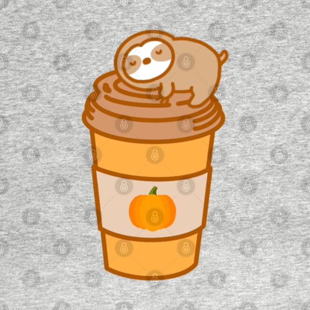 Cute Pumpkin Spice Latte Cup Sloth by theslothinme